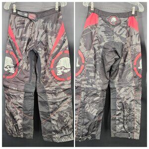 MSR Metal Mulisha Pants Mens 28 Black Red Skull Motocross MX Riding Punk Gothic